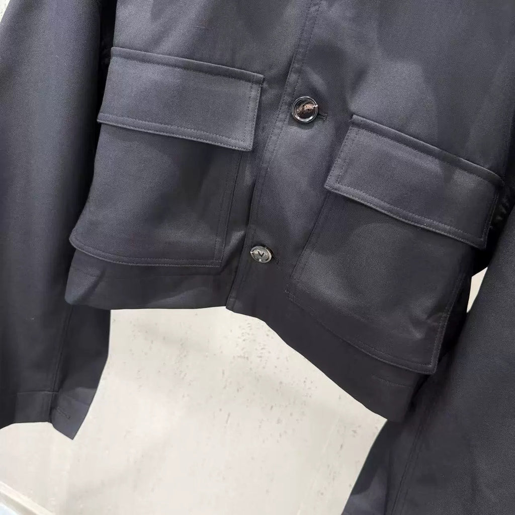 The Woven Collar Cropped Jacket