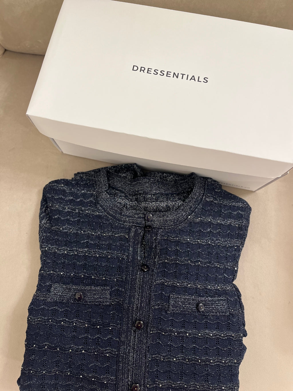 Navy Blue Embroidered Dress