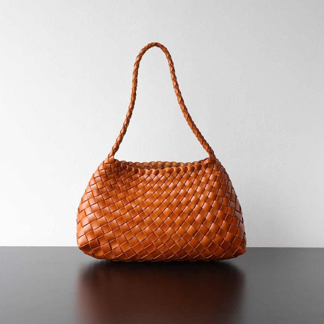 Woven Shoulder Bag in Tan (Immediate)