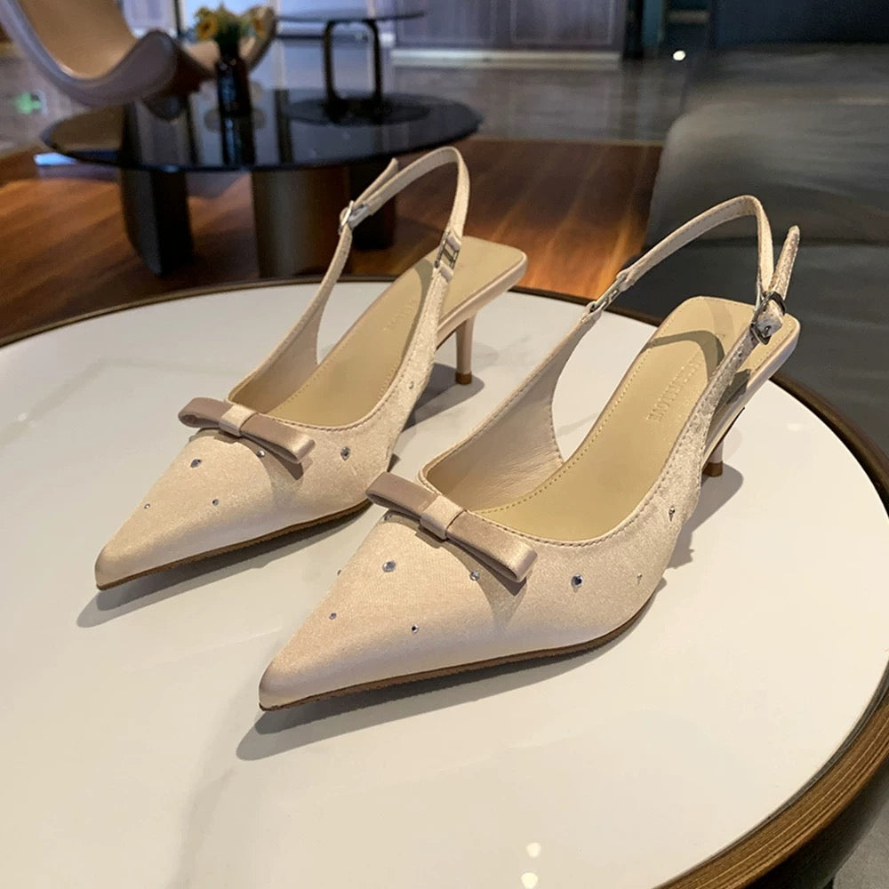 Embellished Slingback in Nude Pink