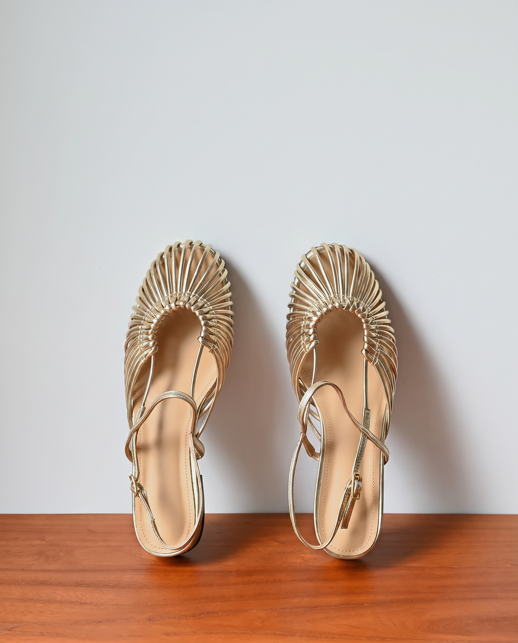 The Braided Slingbacks in Champagne