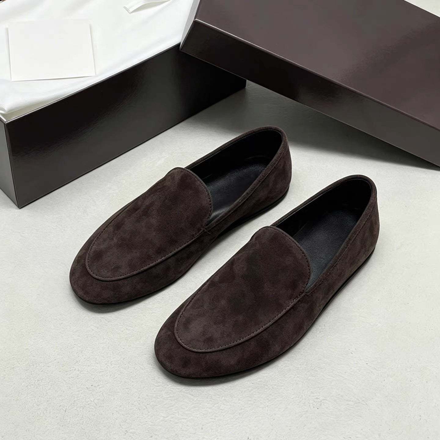 Minimal Suede Loafers
