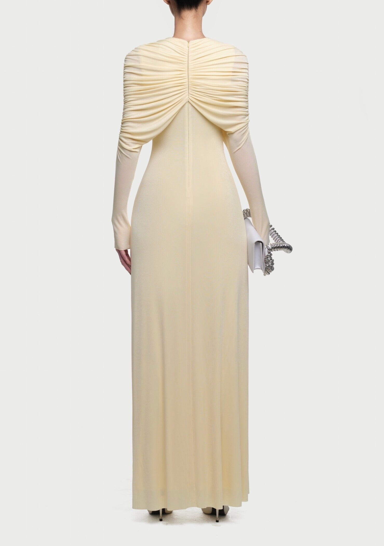 Draped Maxi Dress in Butter Yellow