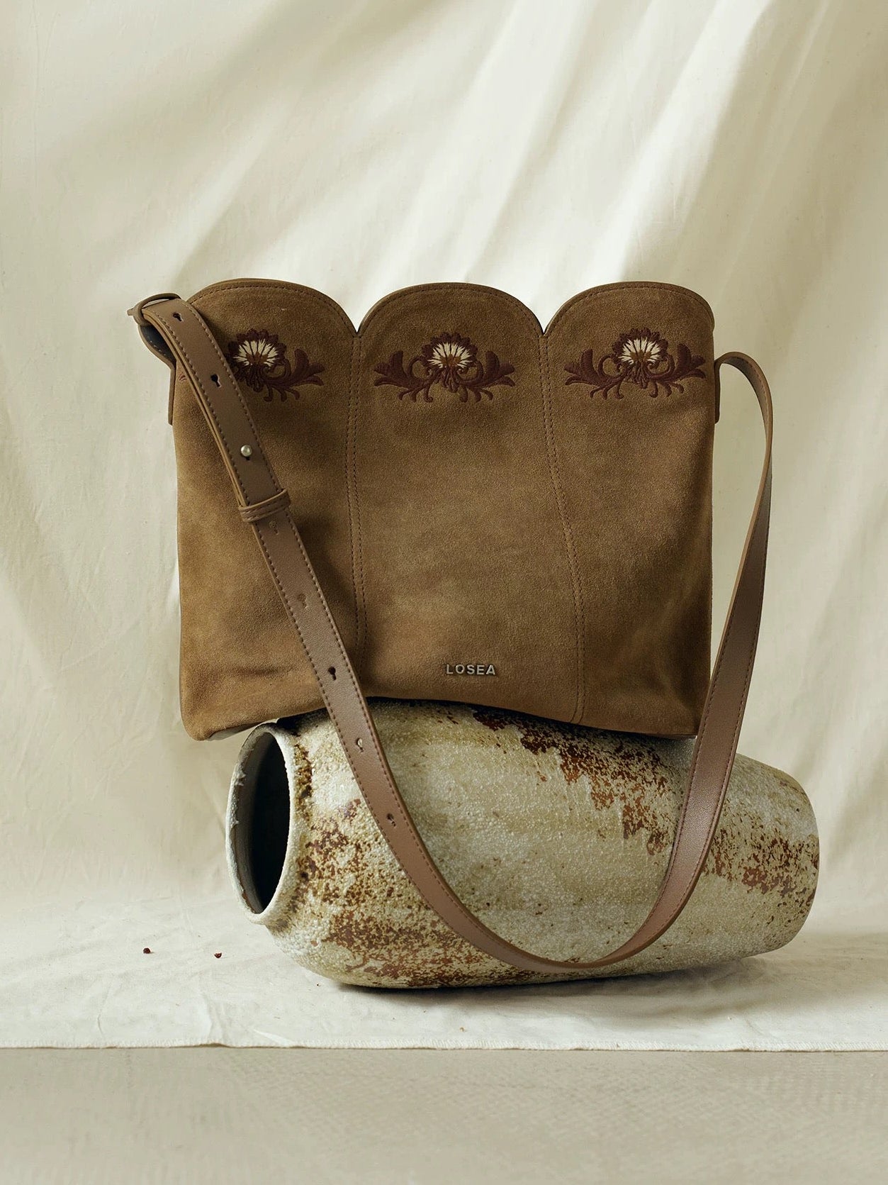 Embroidered Bag in Khaki