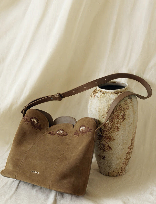 Embroidered Bag in Khaki
