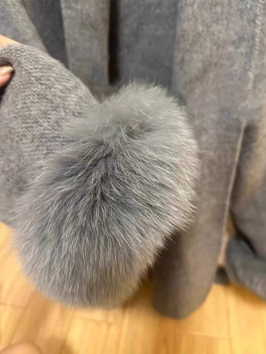 Fur Sleeves Jacket in Grey