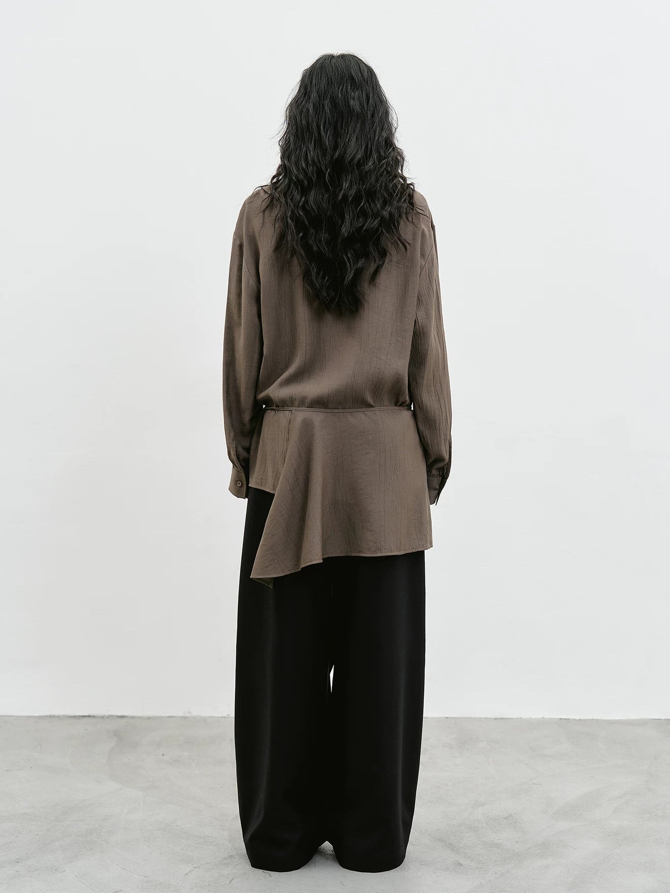 The Wrap Blouse in Taupe