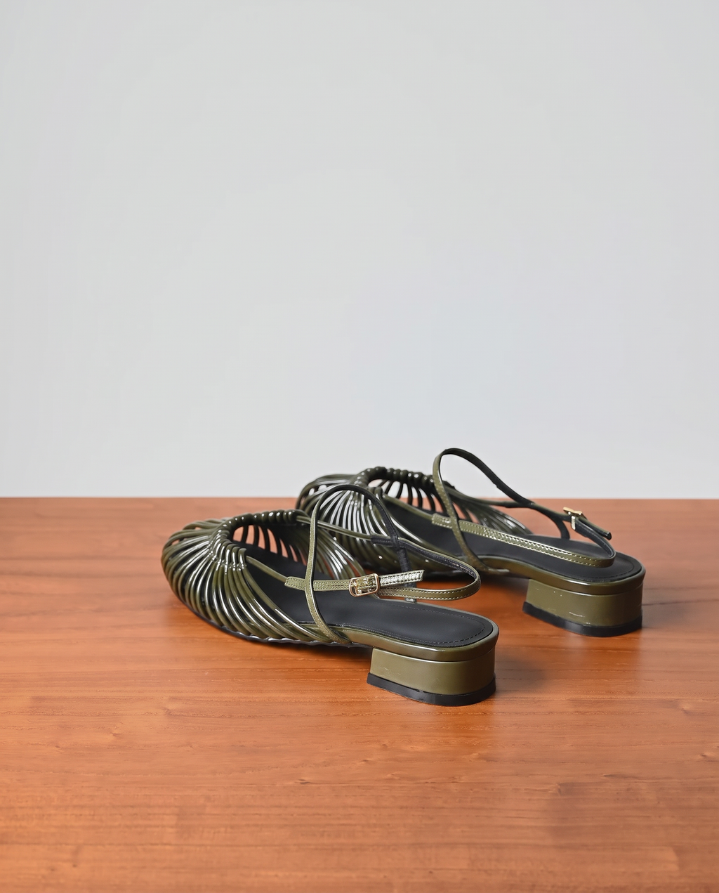 The Braided Slingbacks in Dark Olive