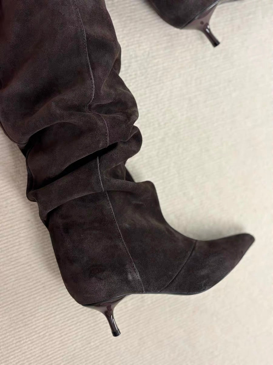 Suede Kitten heels Boots