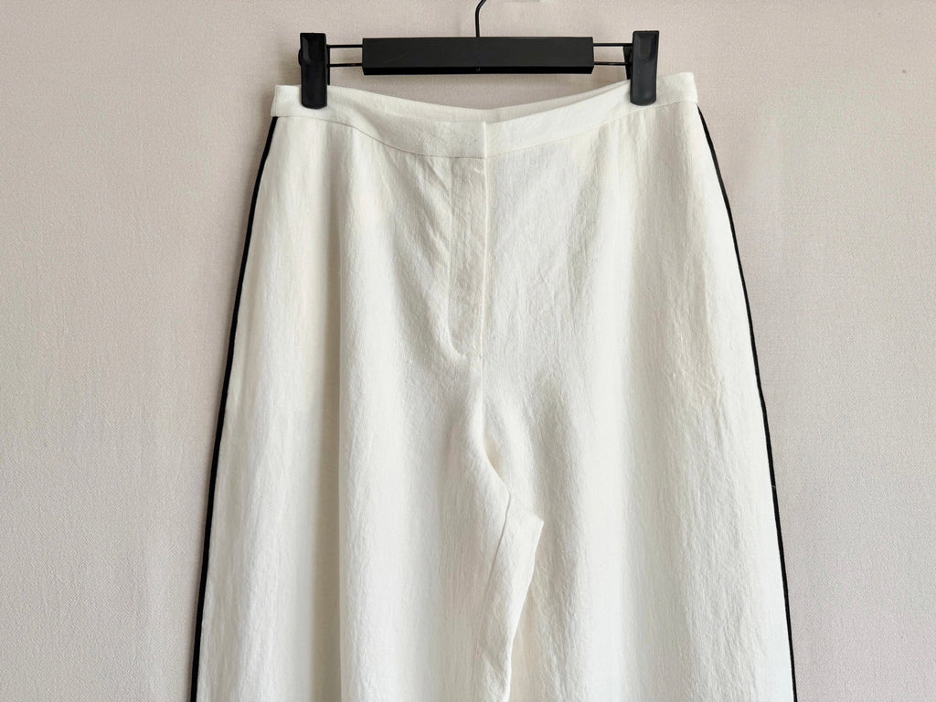 Minimal Side Stripe Linen Trousers (Immediate)