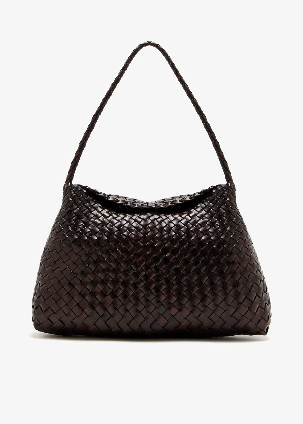 The Woven Slouch Tote Bag in Dark Brown