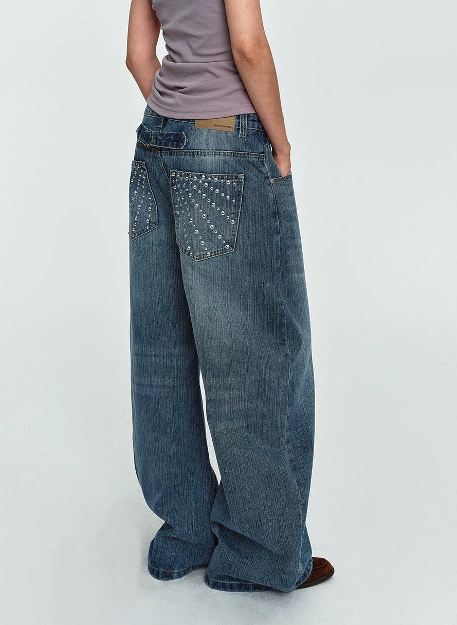 The Studded Vintage Blue Jeans