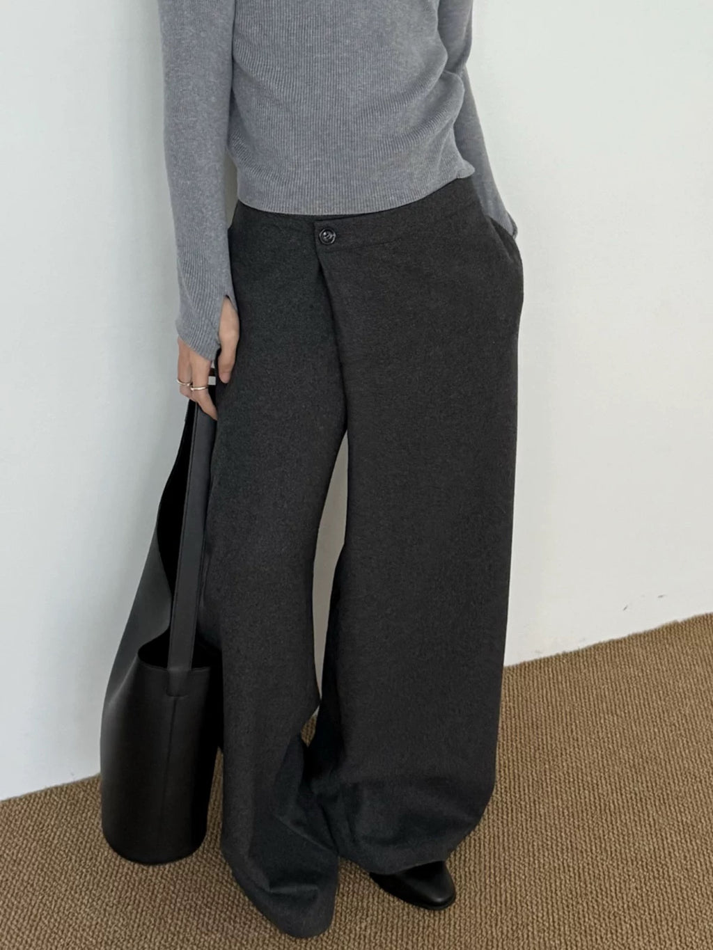 Soft-Drape Trousers in Charcoal