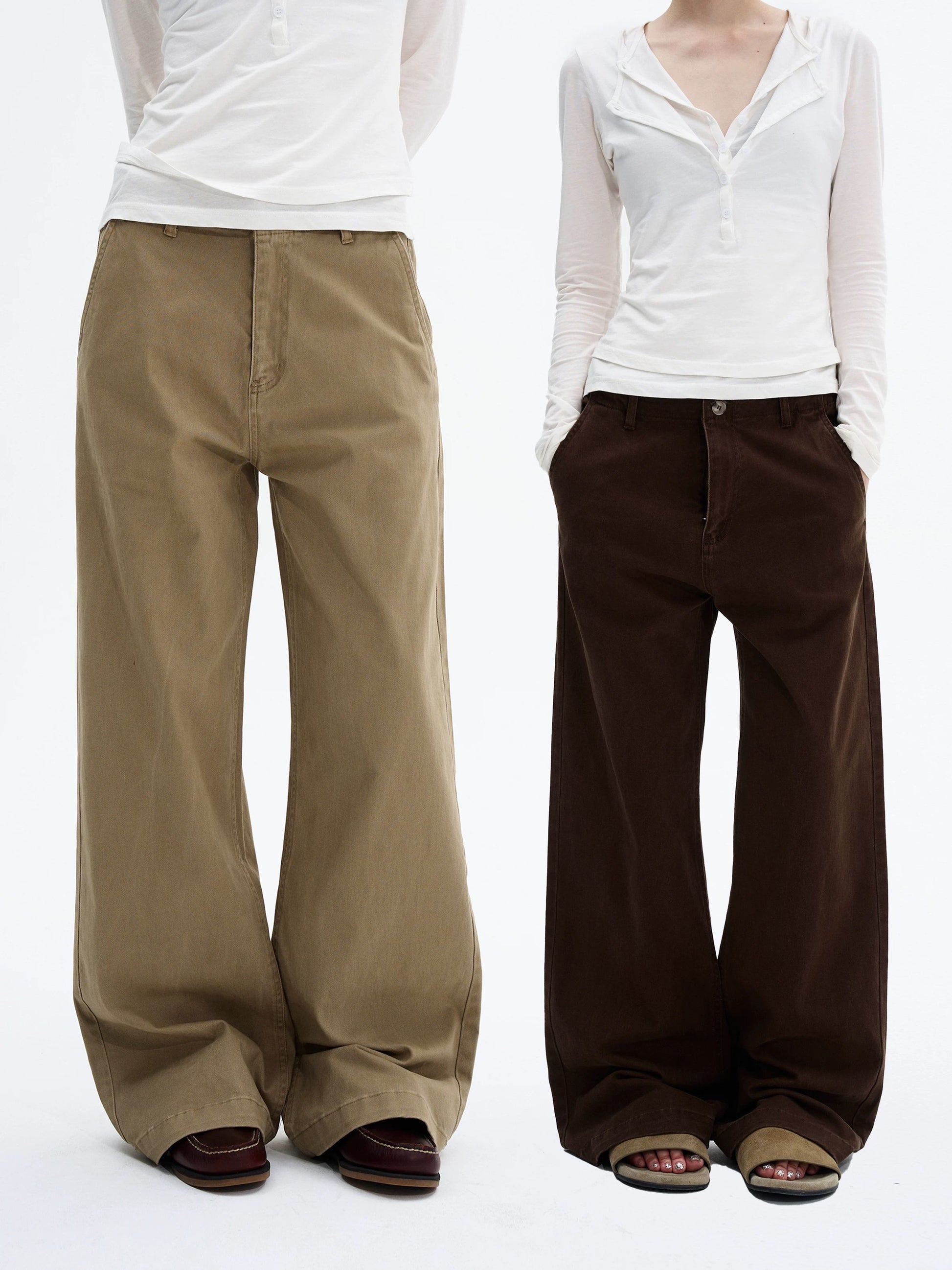 Wide Leg Pants in Khaki