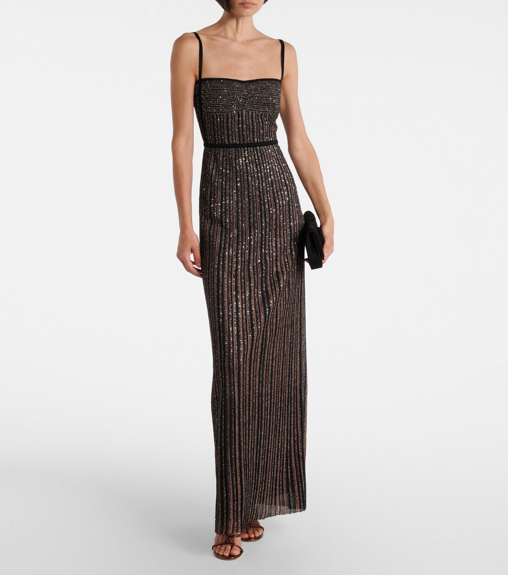 Sleeveless Maxi Dress (Dark Multicolors)