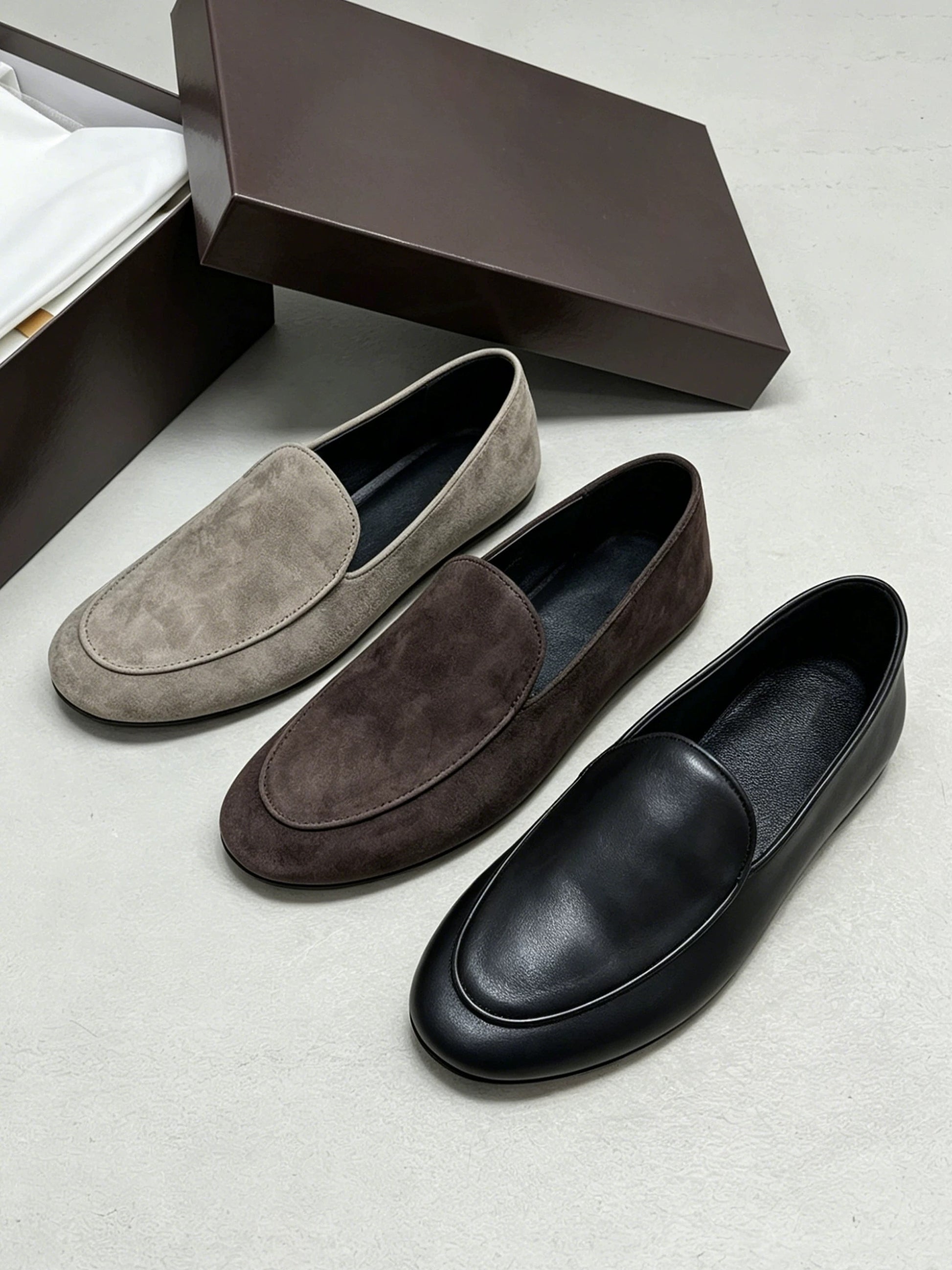 Minimal Suede Loafers