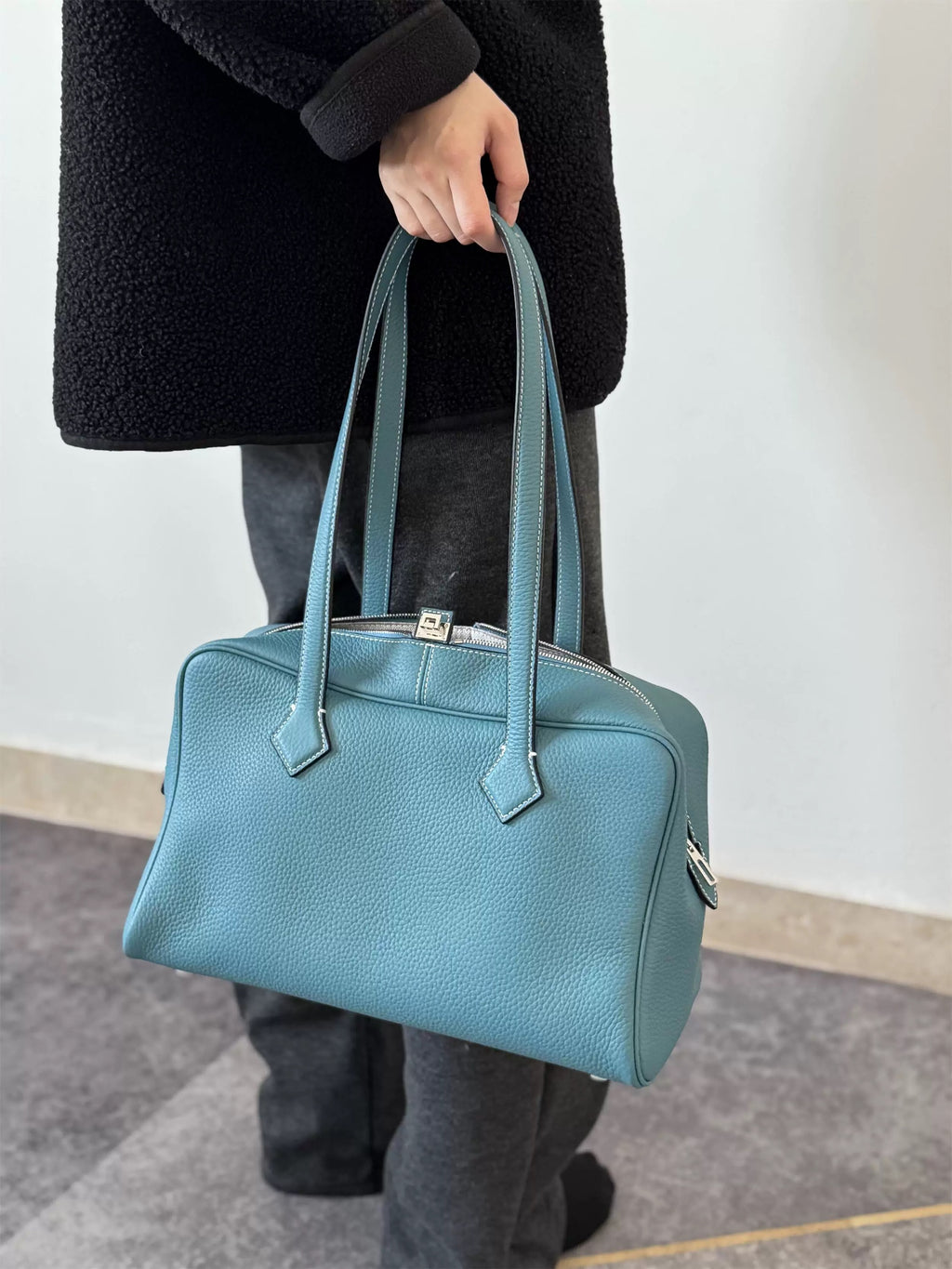 The Duffle Bag in Dusty Teal