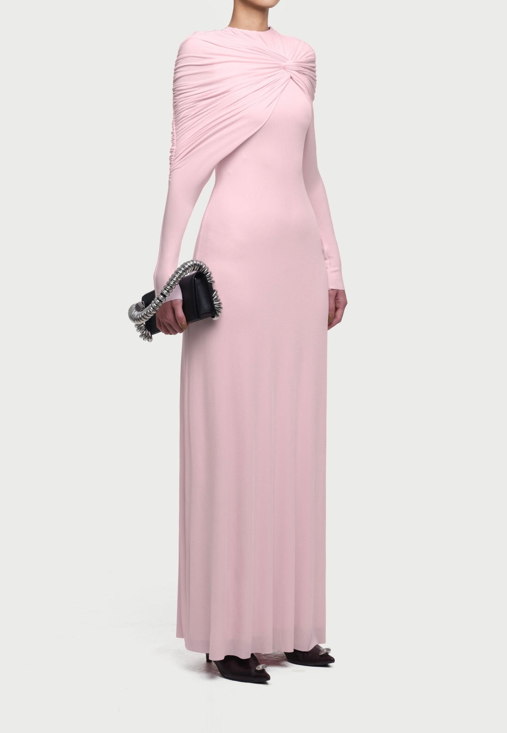 Draped Maxi Dress in Pink