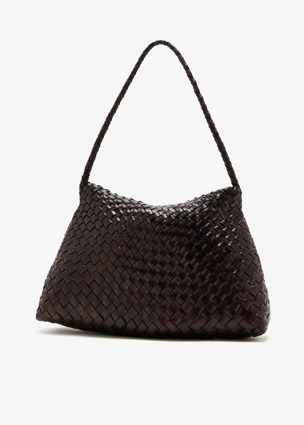 The Woven Slouch Tote Bag in Dark Brown