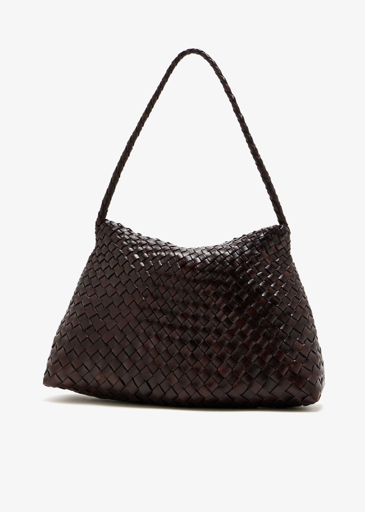 The Woven Slouch Tote Bag in Dark Brown