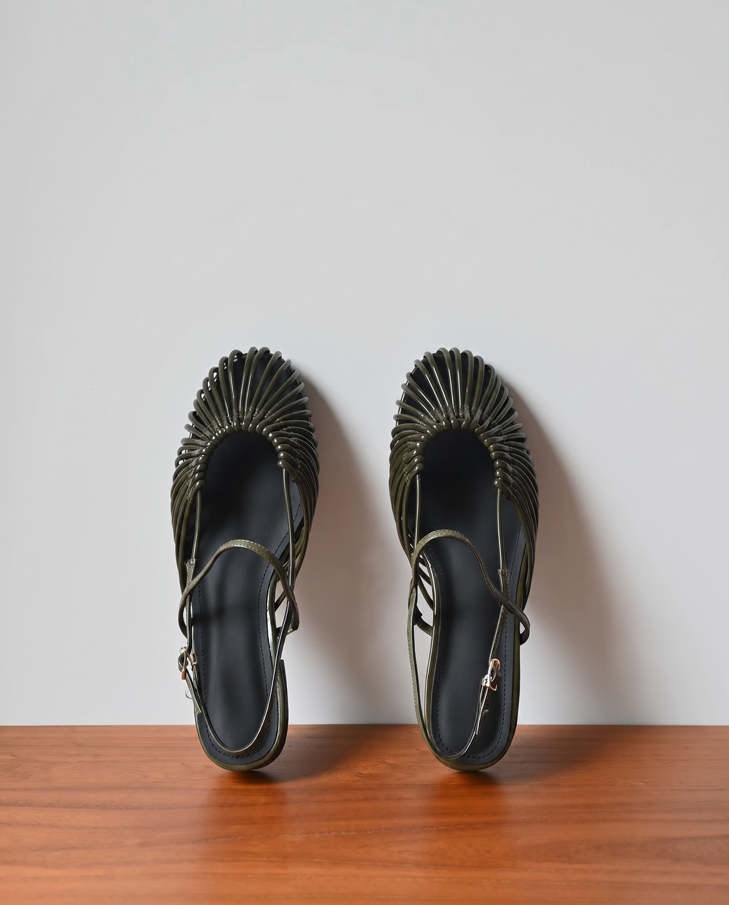 The Braided Slingbacks in Dark Olive