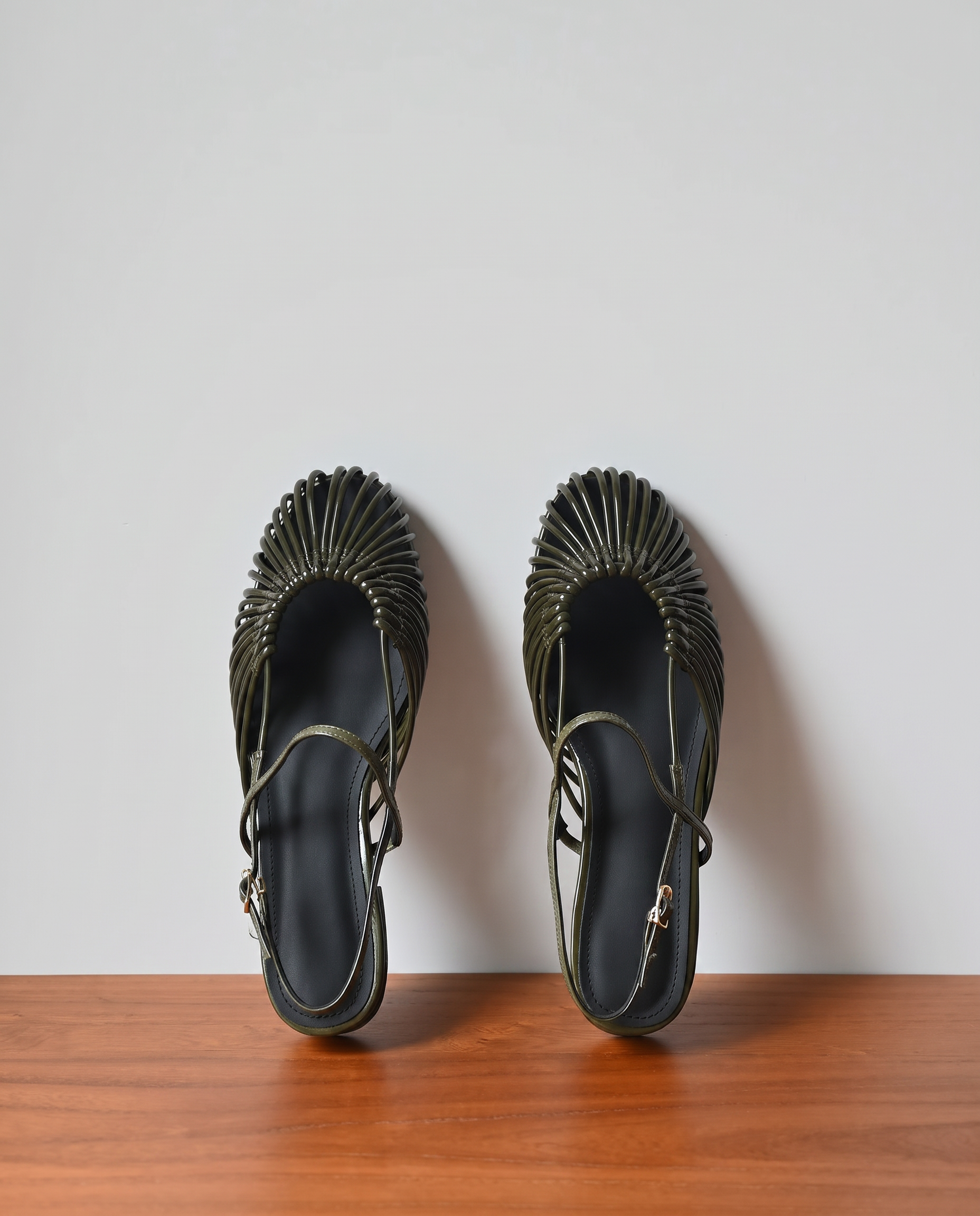The Braided Slingbacks in Dark Olive