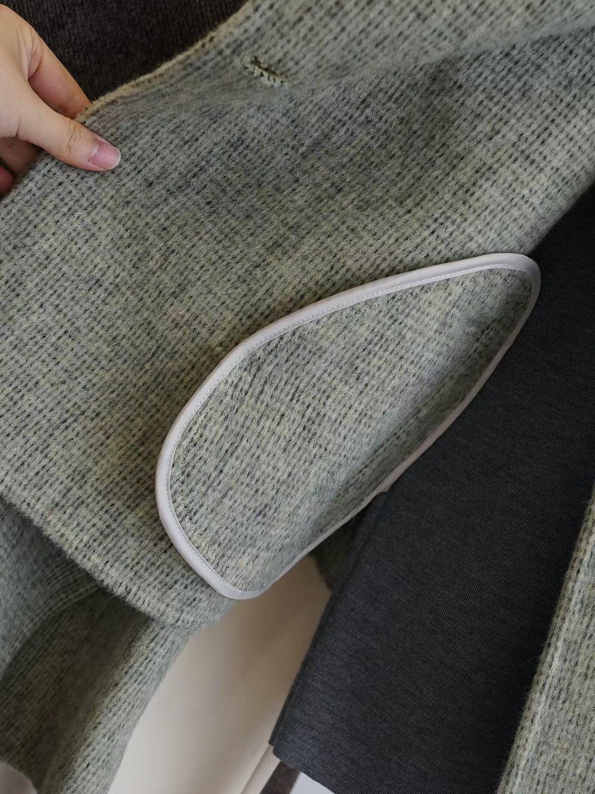 Wool Jacket with Attached Scarf