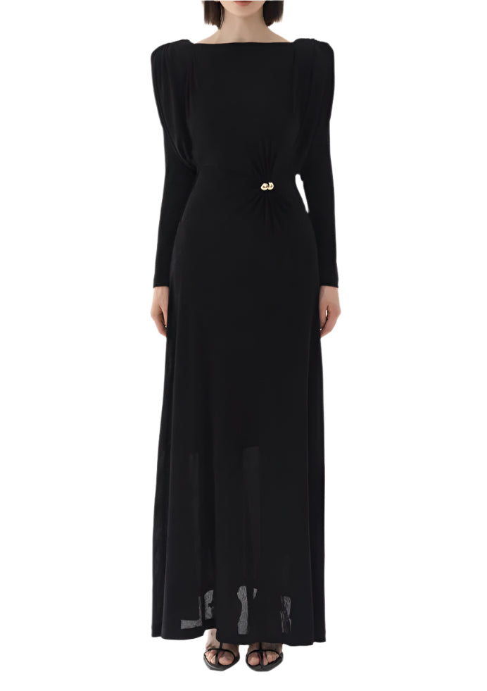 Long Sleeved Dress with Drapes