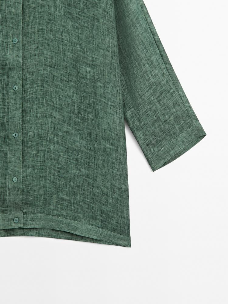 Massimo Dutti Linen Shirt - Turquoise