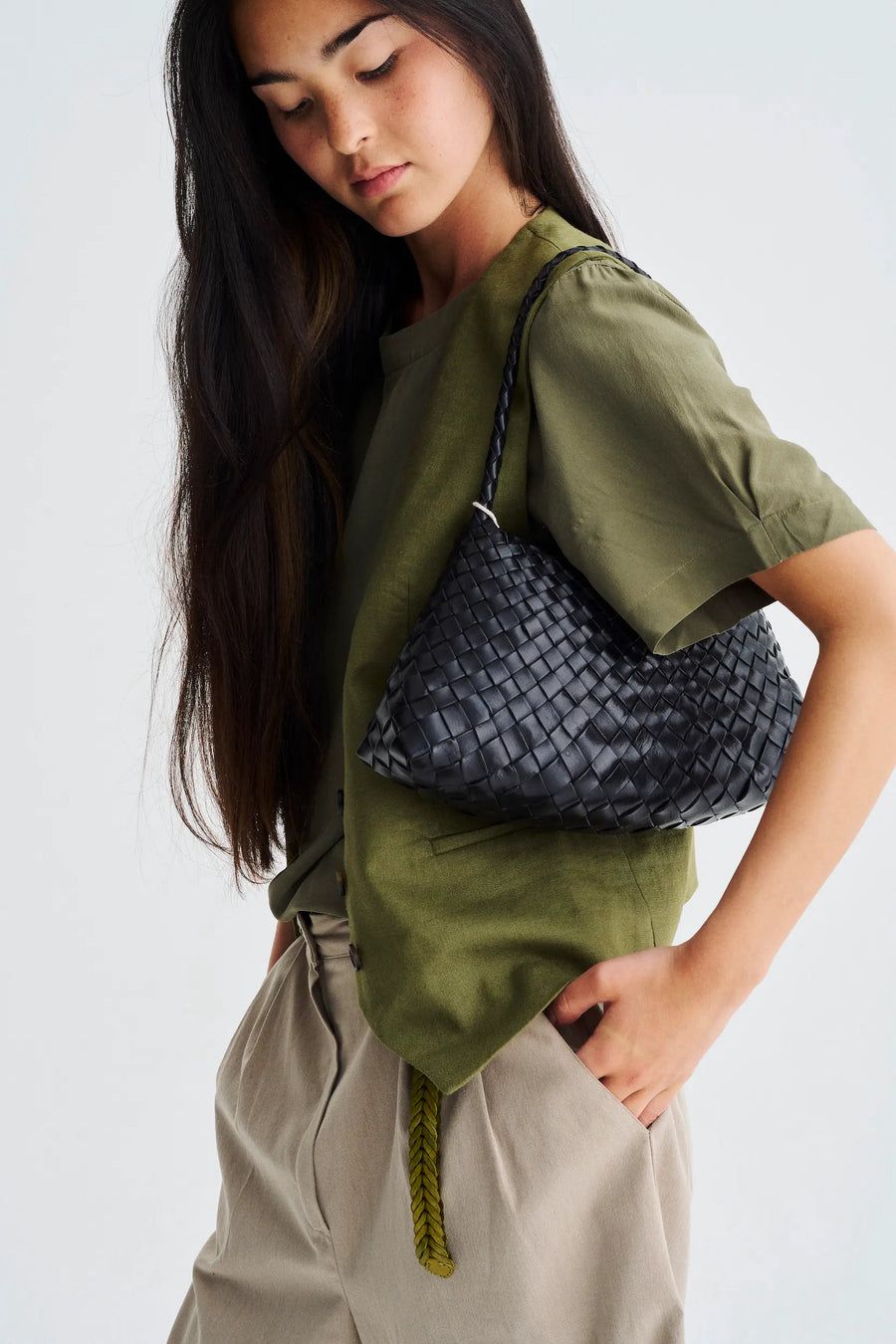 Black Leather Shoulder Bag