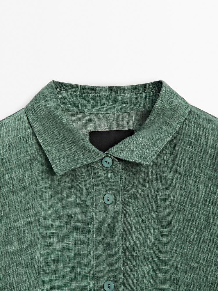 Massimo Dutti Linen Shirt - Turquoise