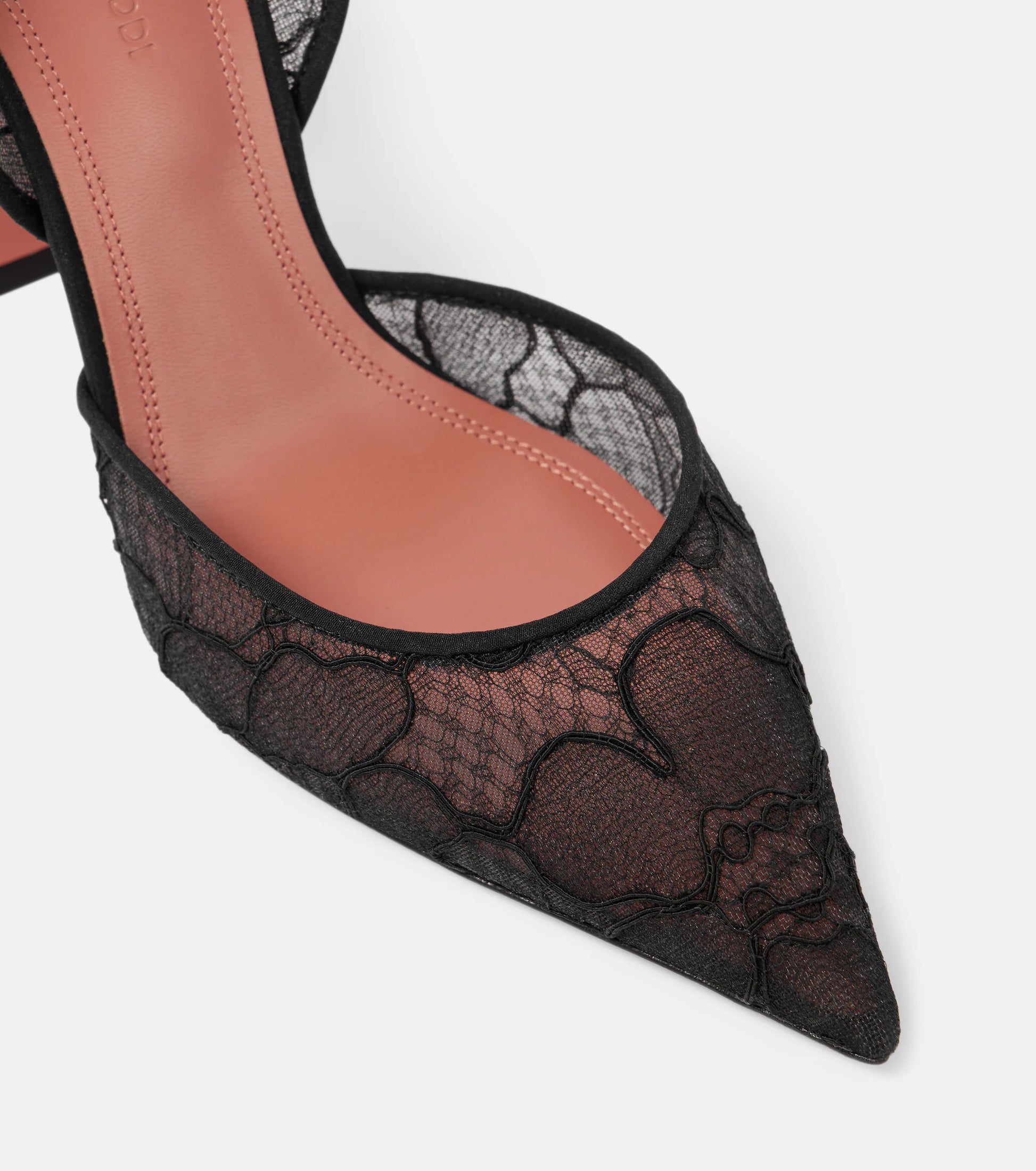 Lace Slingback Heels in black