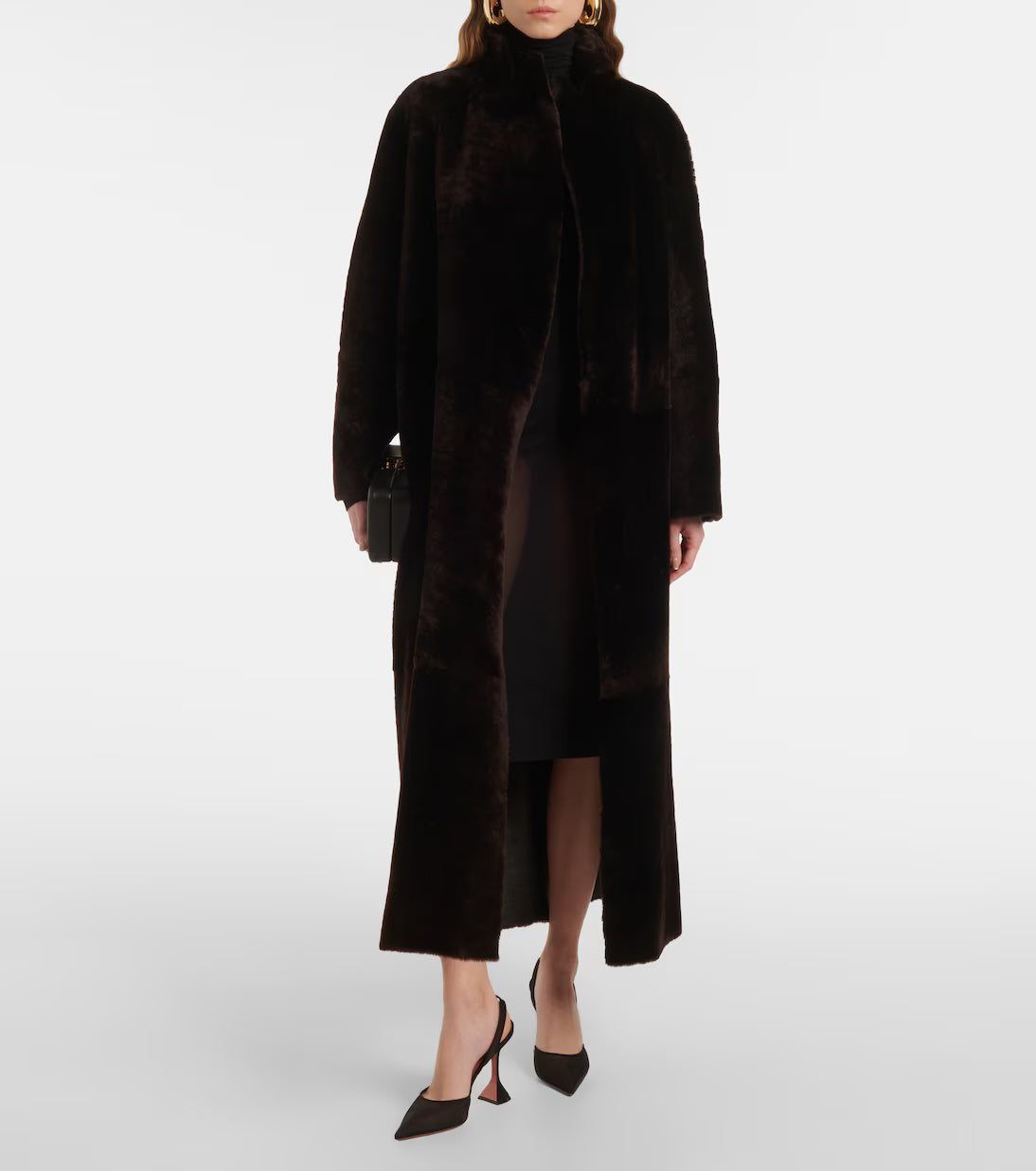 Mesh Slingback Heels in Black