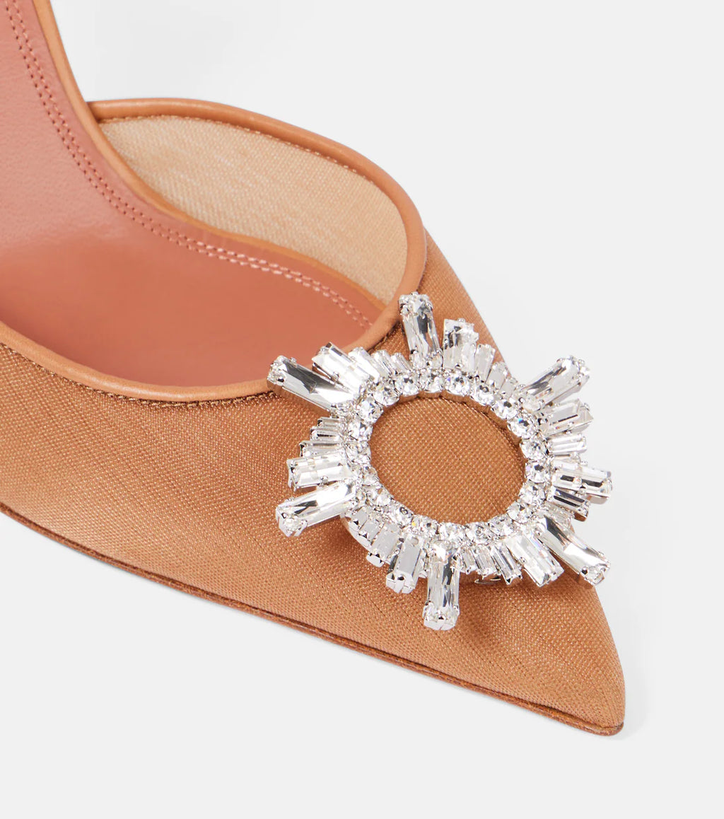 Mesh Slingback Pumps in Brown