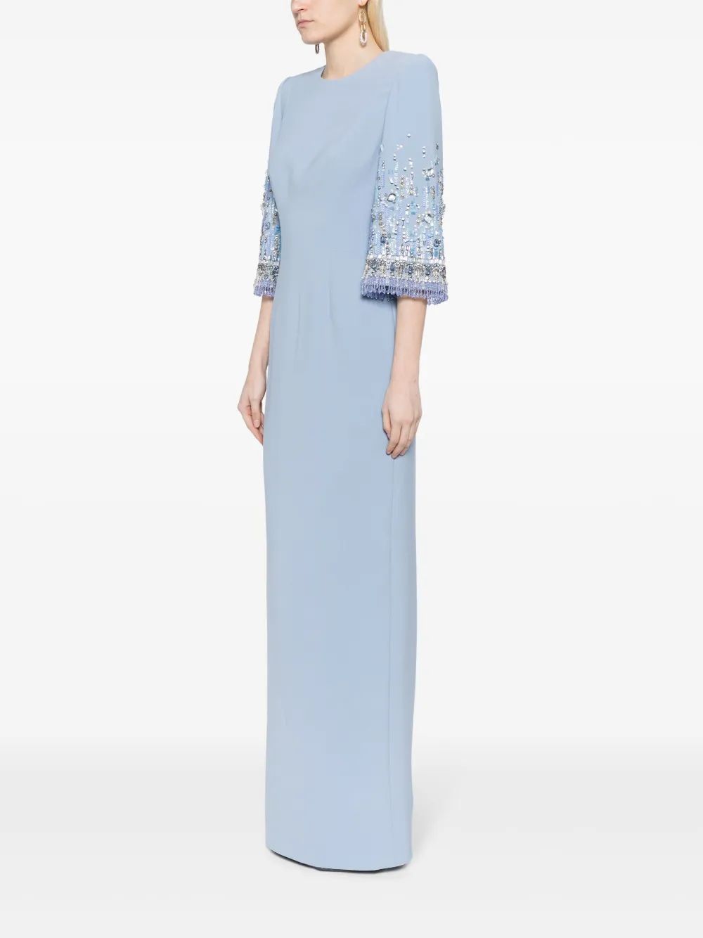 Embellished Maxi Dress with Back Slit