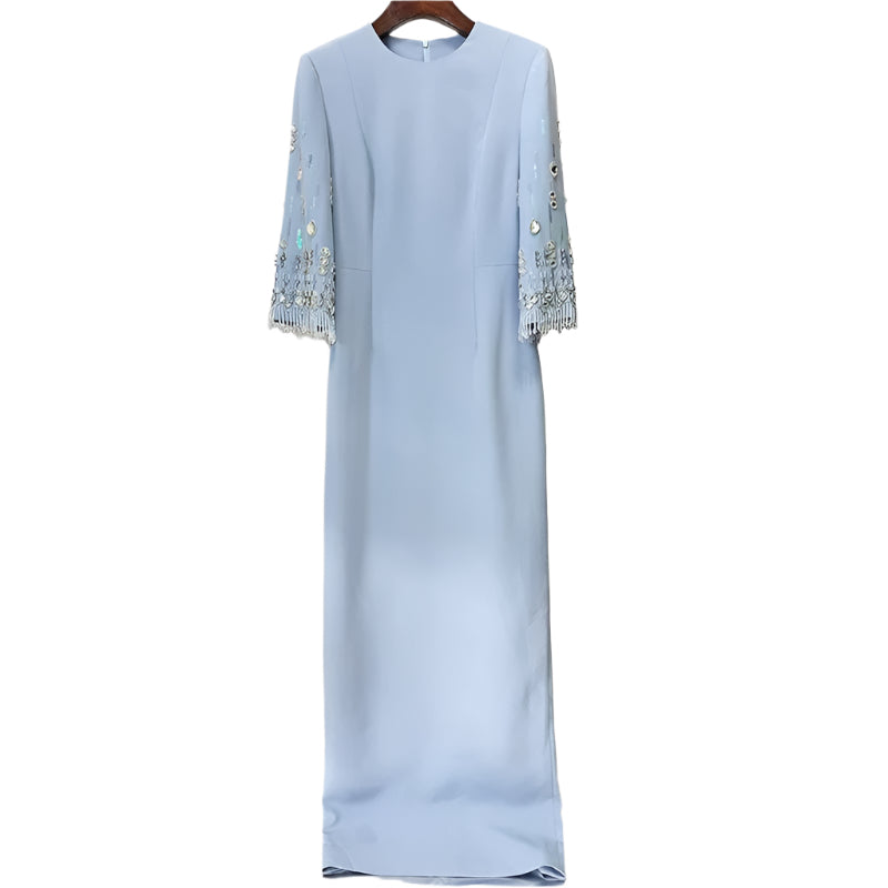 Embellished Maxi Dress with Back Slit