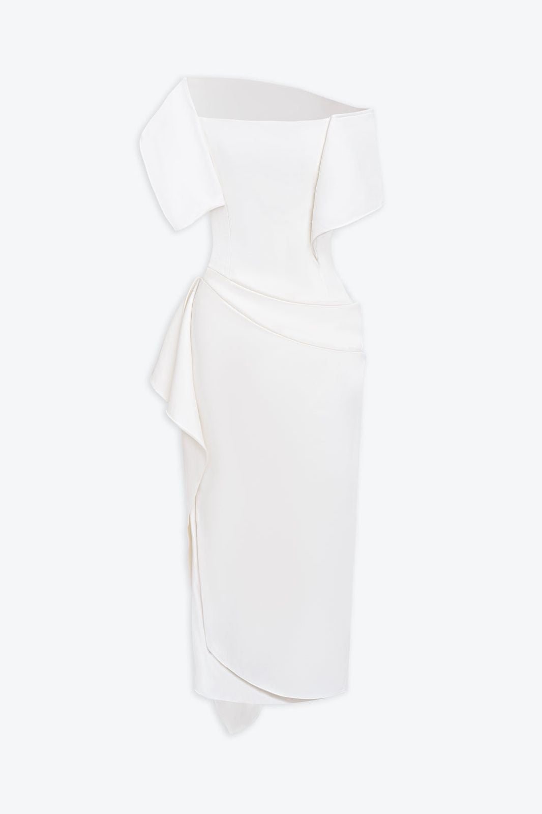 Asymmetric Spandex Bodycon Dress in White