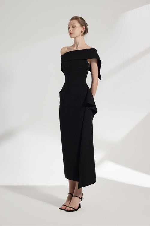 Asymmetric Spandex Bodycon Dress